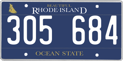 RI license plate 305684