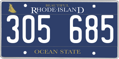 RI license plate 305685