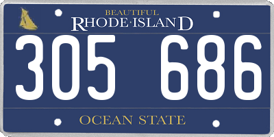 RI license plate 305686