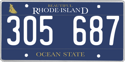 RI license plate 305687