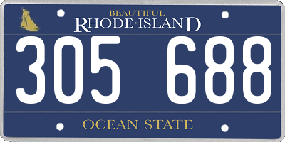 RI license plate 305688