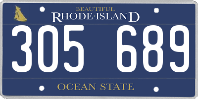 RI license plate 305689