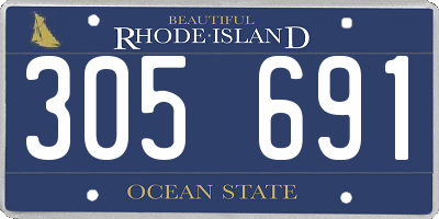 RI license plate 305691