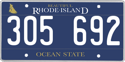 RI license plate 305692