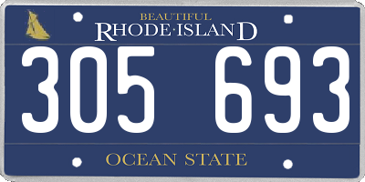 RI license plate 305693