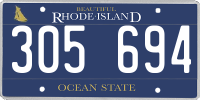 RI license plate 305694