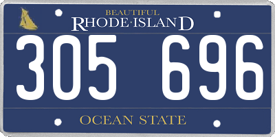 RI license plate 305696