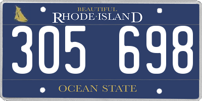 RI license plate 305698