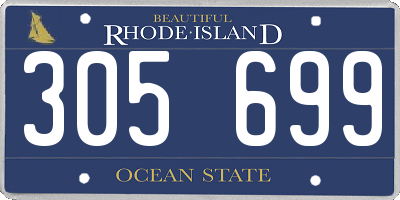 RI license plate 305699