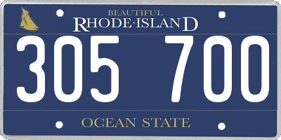 RI license plate 305700