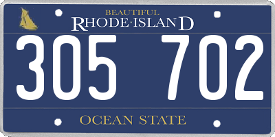 RI license plate 305702