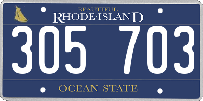 RI license plate 305703