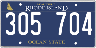 RI license plate 305704