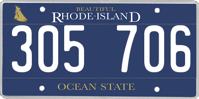 RI license plate 305706