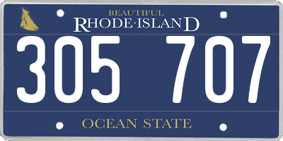 RI license plate 305707