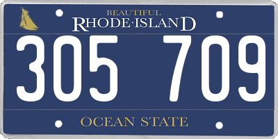 RI license plate 305709