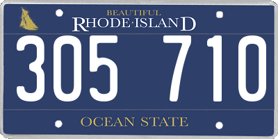 RI license plate 305710