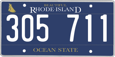 RI license plate 305711