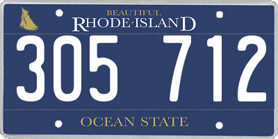 RI license plate 305712