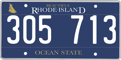 RI license plate 305713