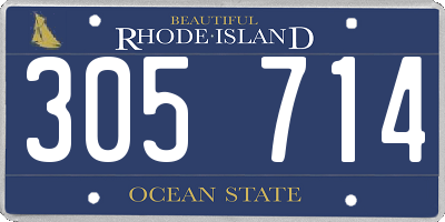 RI license plate 305714