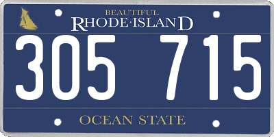 RI license plate 305715