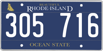 RI license plate 305716