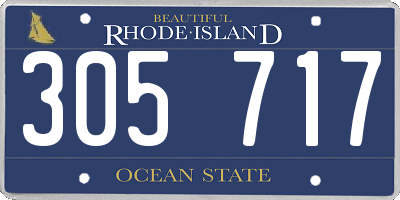RI license plate 305717