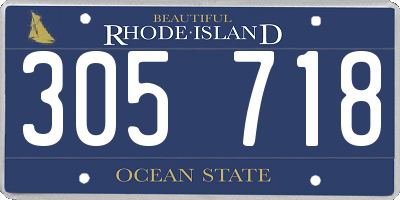 RI license plate 305718