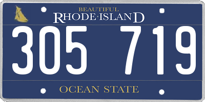 RI license plate 305719