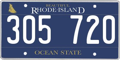 RI license plate 305720