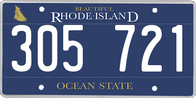 RI license plate 305721