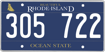 RI license plate 305722