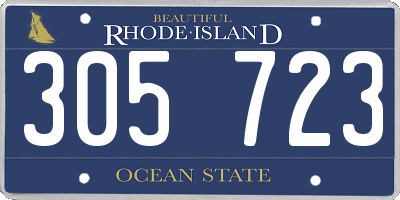 RI license plate 305723