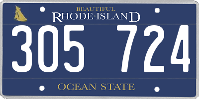 RI license plate 305724