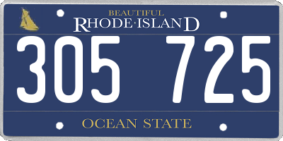 RI license plate 305725