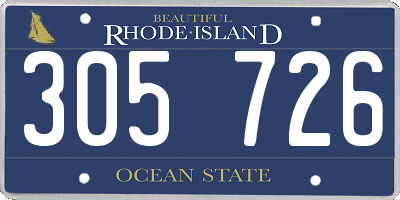 RI license plate 305726