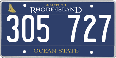 RI license plate 305727
