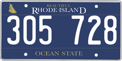 RI license plate 305728
