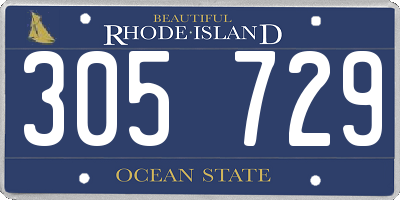 RI license plate 305729