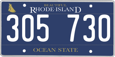 RI license plate 305730