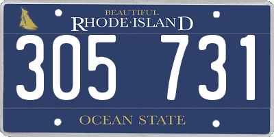 RI license plate 305731
