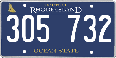 RI license plate 305732