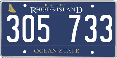 RI license plate 305733