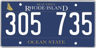 RI license plate 305735