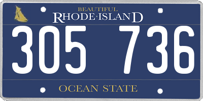 RI license plate 305736