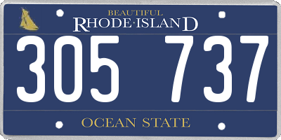 RI license plate 305737