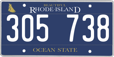 RI license plate 305738