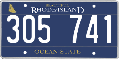 RI license plate 305741