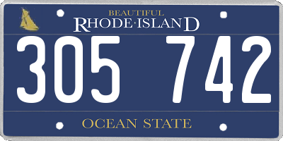 RI license plate 305742